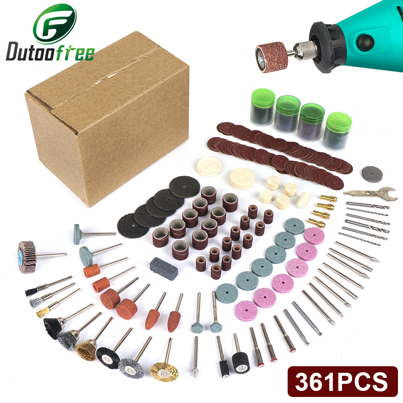 Cordless Rotary Tool Kit Accessories - 361 шт./лот, набор аксессуаров для вращающихся
