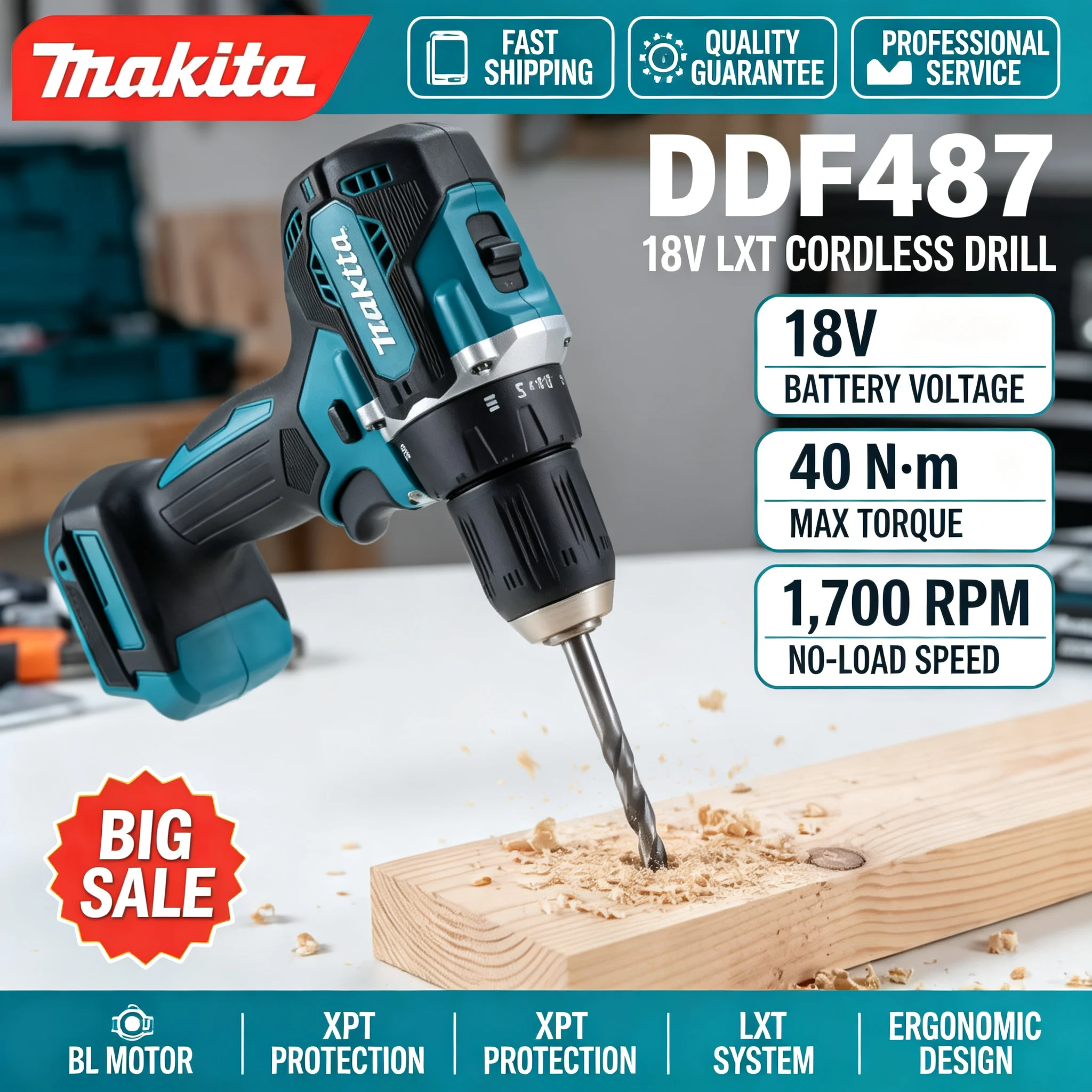 Makita DDF487, аккумуляторная  – обзор и цена Brushless Cordless Electric Drill 18V